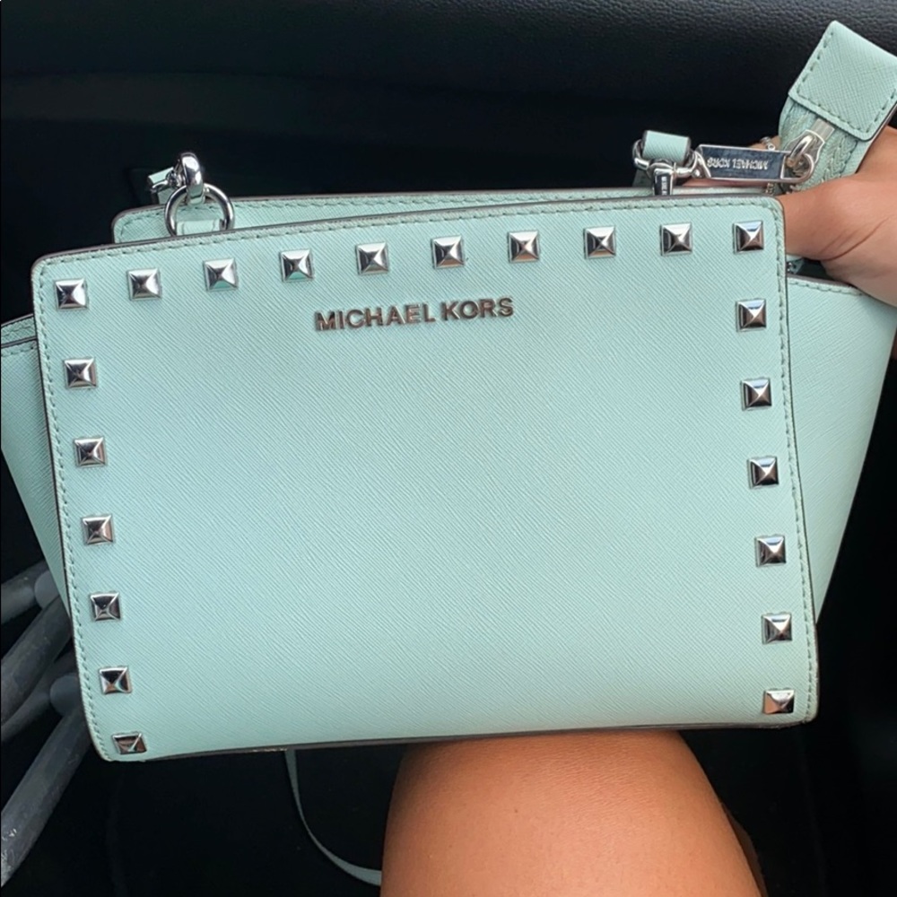 Michael Kors Selma stud satchel crossbody purse